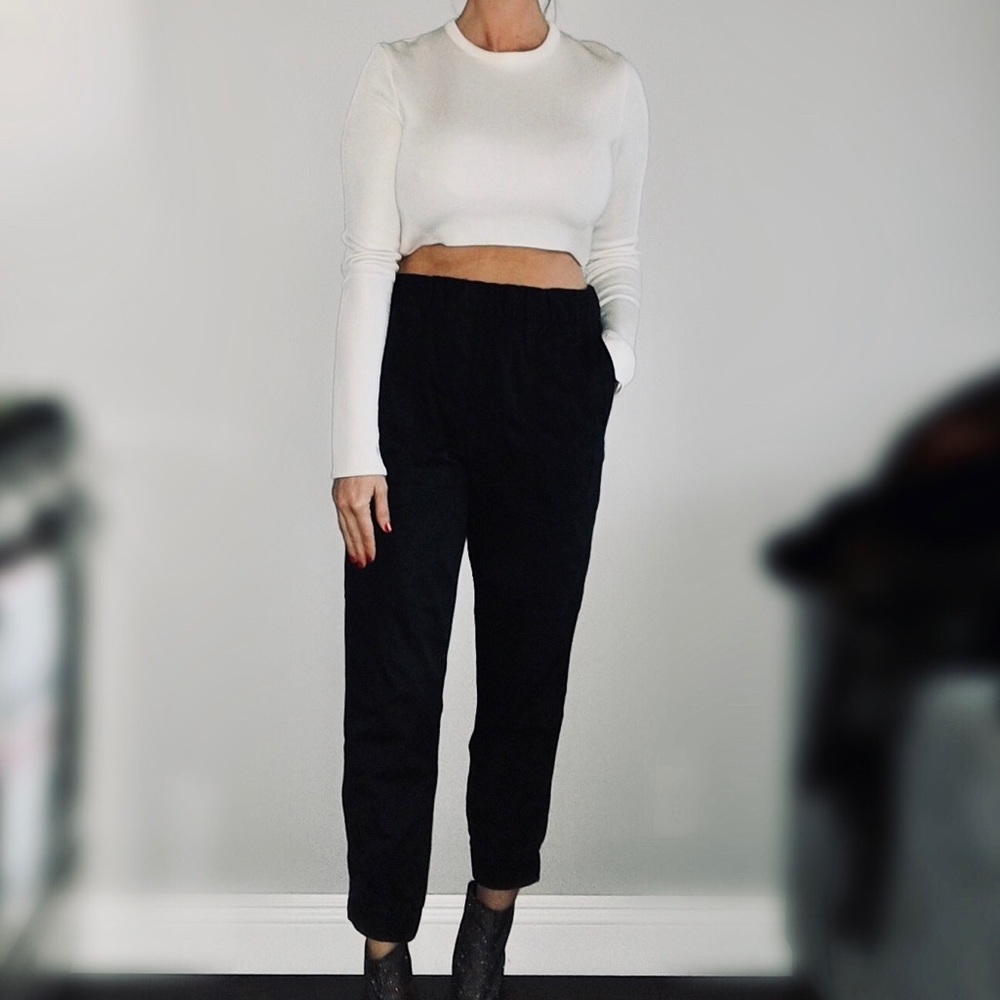 Zara Long Sleeve Cream Crop Top